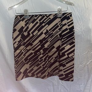 Beige and Black geometric pattern INC mini skirt